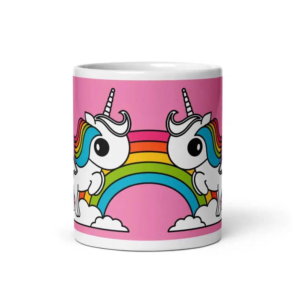 Mug - UNIQUE pink - Unicorns and rainbows print