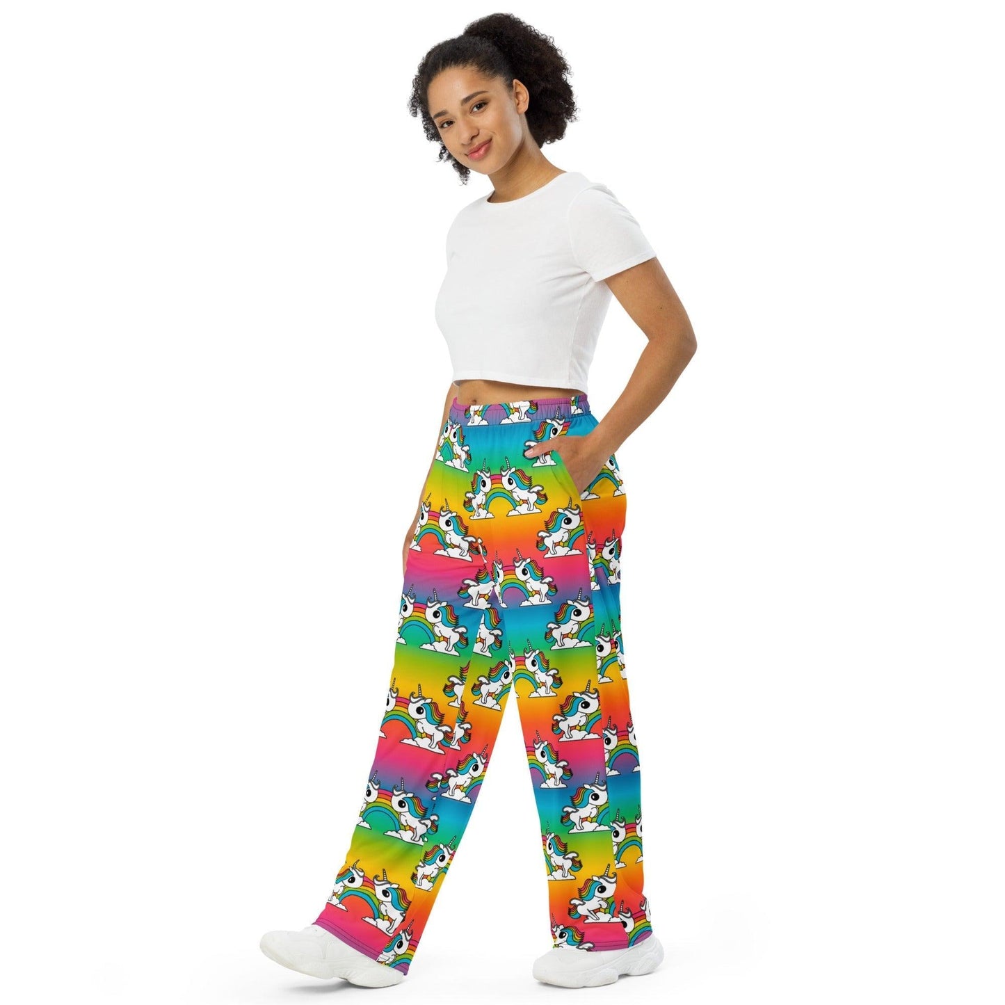 Pants - UNIQUE rainbow - Unicorns and rainbows print