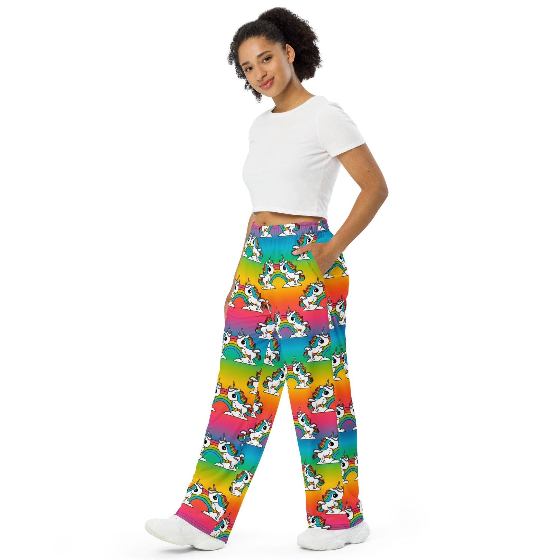 Pants - UNIQUE rainbow - Unicorns and rainbows print