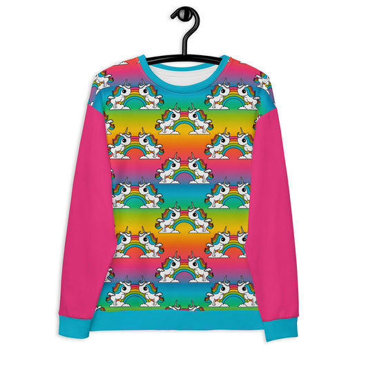 Sweatshirt - UNIQUE rainbow - Unicorns and rainbows print 3XL