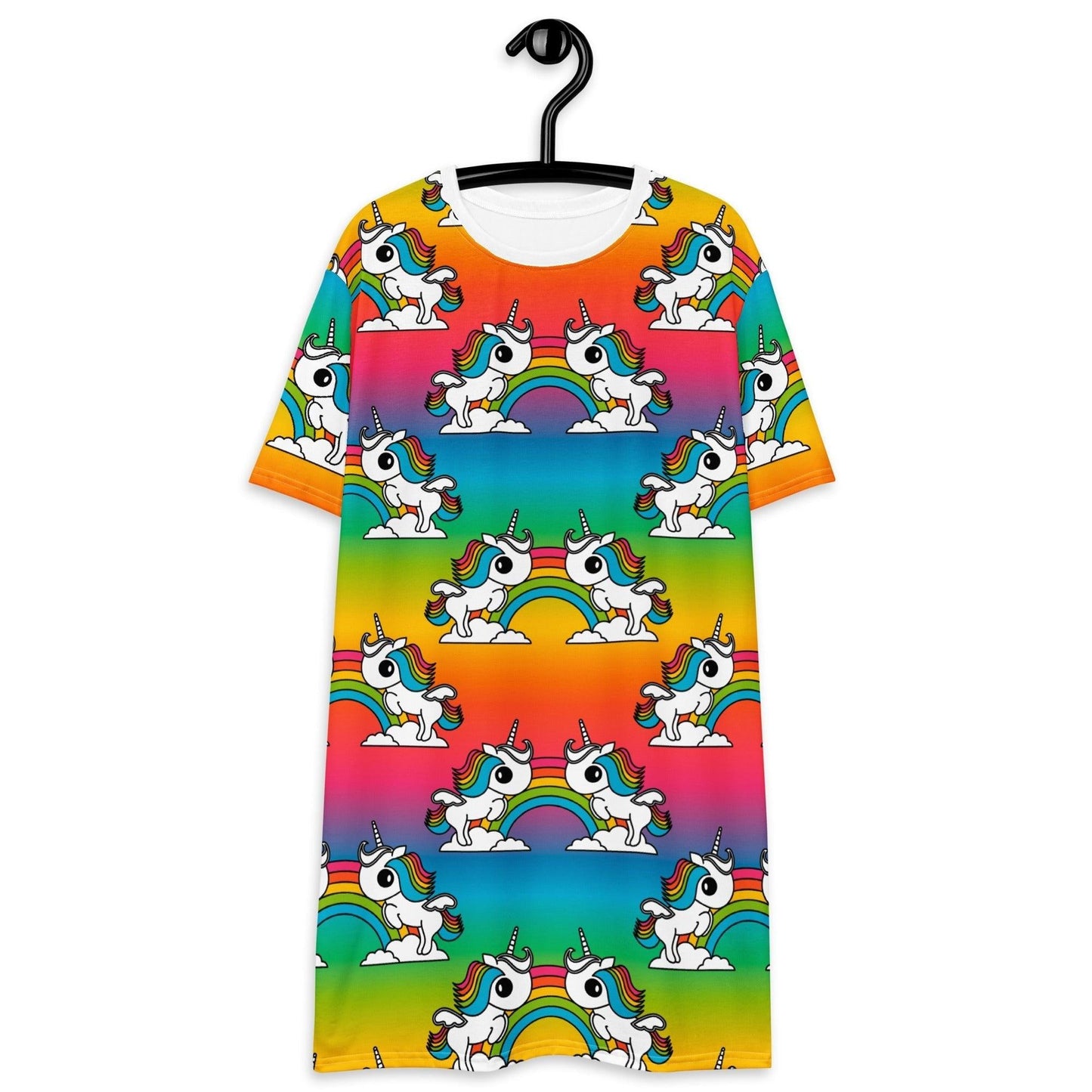 T-shirt dress - UNIQUE rainbow - Unicorns and rainbows print 6XL