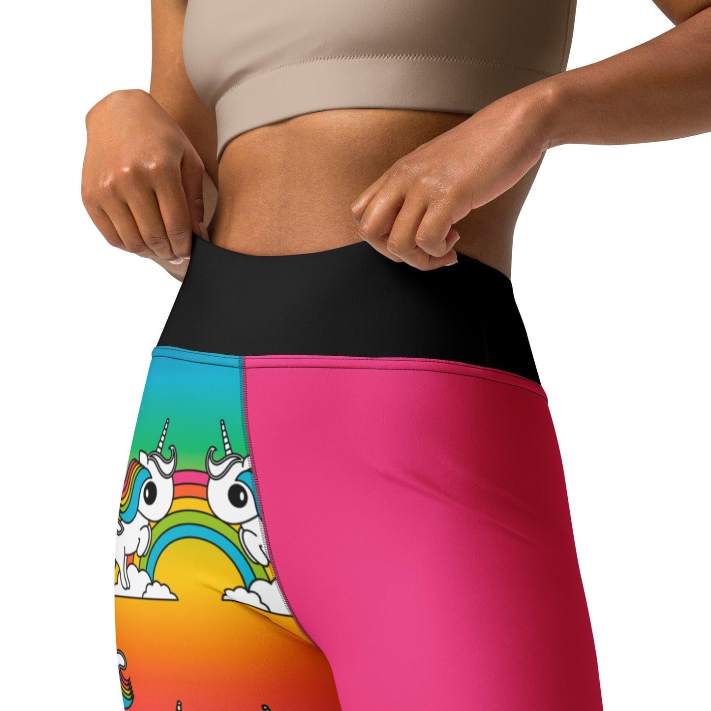 Yoga leggings - UNIQUE rainbow - Unicorns and rainbows print