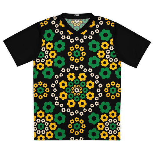 Sports Jersey - YESTERDAY yellow green - Graphic retro floral print 6XL